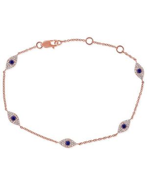 Sabrina Designs 14K Rose 0.45 Ct. Tw. Diamond & Sapphire Evil Eye Bracelet - Natural