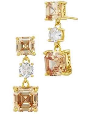 Savvy Cie Cz Multi-Stone Drop Earrings - Metallic