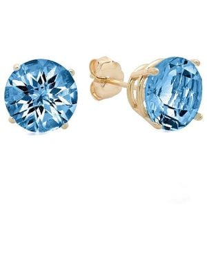 MaxColor 10k 4.10 Ct. Tw. Londen Blue Topaz Studs