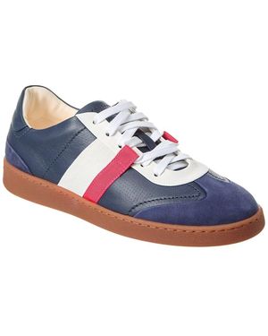 Ferragamo Garda Low Leather Sneaker - Blue
