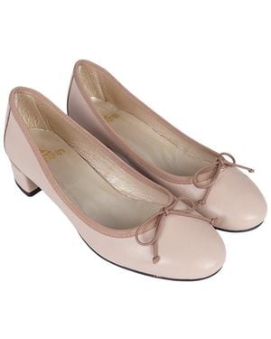 Menina Step Sofia Leather Heel - Natural