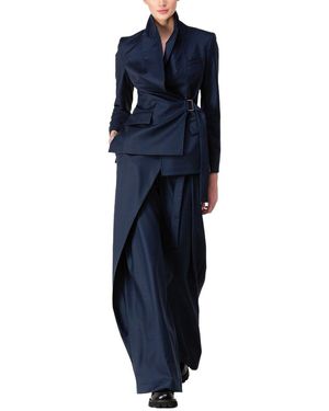 BGL 2Pc Wool Blazer & Pant Set - Blue