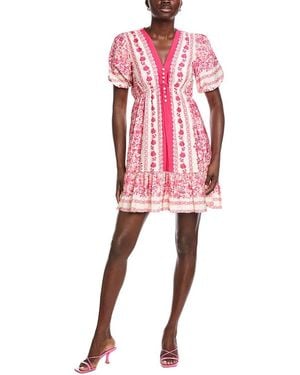 Taylor Puff Sleeve Mini Dress - Red