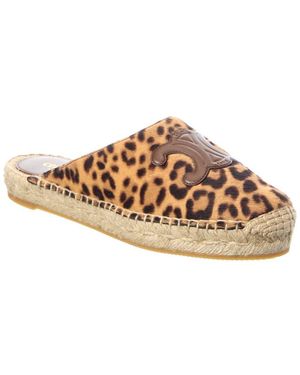 Celine Les Espadrilles Haircalf & Leather Mule - Brown