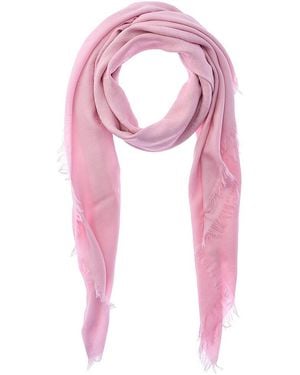 Gucci Gg Oversized Wool & Silk-Blend Scarf - Pink