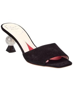 Roger Vivier Suede Sandal - Black