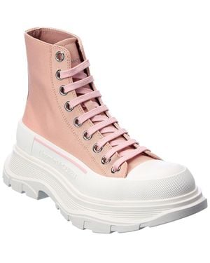 McQueen Tread Slick Canvas Boot - Pink