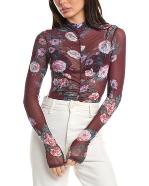 AFRM Rubi Mesh Top With Bralette - Red