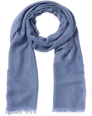 Brunello Cucinelli Cashmere & Silk-Blend Scarf - Blue