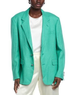 Etro Wool, Silk & Linen-Blend Blazer - Green