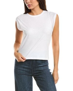 Tahari Extended Shoulder Crewneck Jumper - White