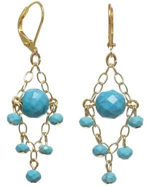 Rachel Reinhardt Jewelry 14K Over Chandelier Earrings - Blue
