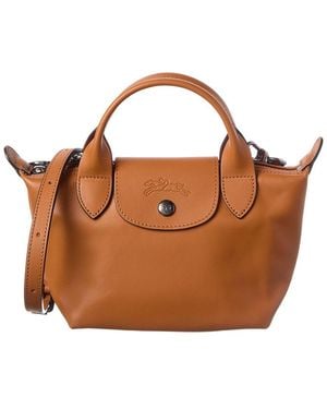 Longchamp Le Pliage Xtra Xs Leather Handbag - Brown