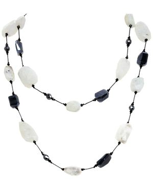 Margo Morrison Coated Spinel, Moonstone, Hematite Necklace - Metallic