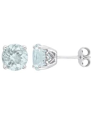 Rina Limor Silver 3.30 Ct. Tw. Aquamarine Studs - White