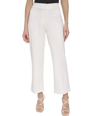 DKNY Crop High Rise Wide Leg Pant - White