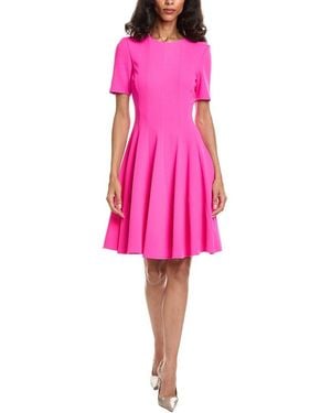 Oscar de la Renta Circular Cut Panel Dress - Pink