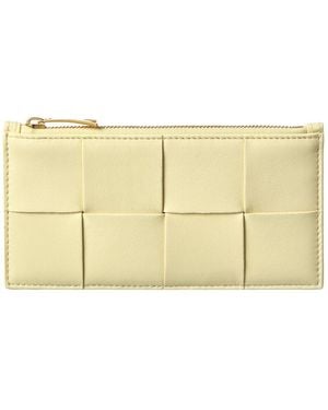Bottega Veneta Intrecciato Leather Card Case - Natural