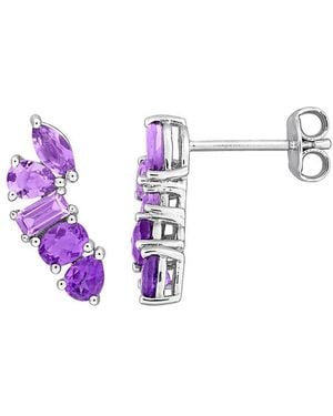 Rina Limor 1.44 Ct. Tw. Amethyst Africa, Rose De France Drop Earrings - Purple