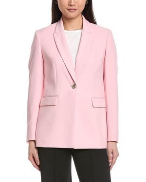 Anne Klein One-Button Peak Lapel Blazer Jacket - Pink
