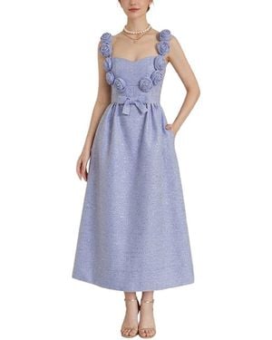 Amanda Royal Midi Dress - Purple