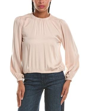 Bella Dahl Elastic Shirred Top - Blue