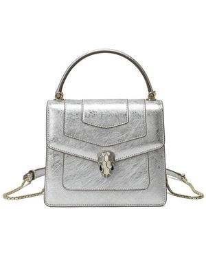 Tiffany & Fred Paris Top-Grain Saffiano Leather Satchel - Metallic