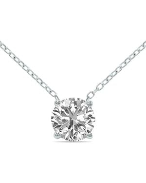 Lab Grown Diamonds 14K 0.75 Ct. Tw. Lab Grown Diamond Necklace - Metallic