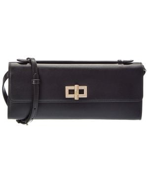 Furla Clara Leather Crossbody Clutch - Grey