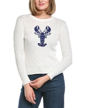 Hannah Rose Intarsia Cashmere-Blend Jumper - White