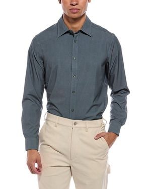 Report Collection 4-Way Printed Woven Sport Shirt - Blue
