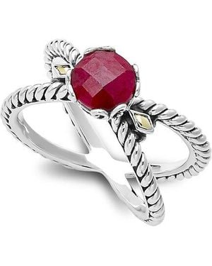Samuel B. 18K & 1.10 Ct. Tw. Ruby X Ring - White