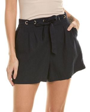 Ellen Tracy Grommet Linen-Blend Short - Black