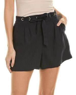 Ellen Tracy Grommet Linen-Blend Short - Black