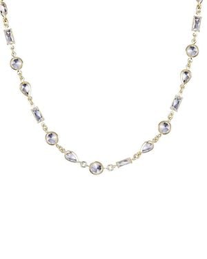 Adornia 14K Plated Crystal Mixed Shape Crystal Necklace - Metallic