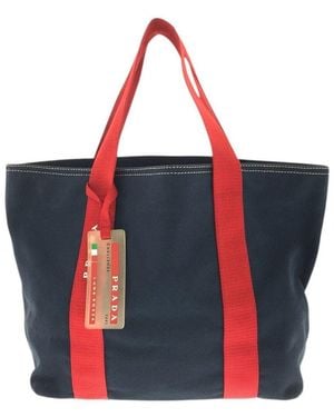 Prada Canapa Tote (Authentic Pre-Loved) - Red