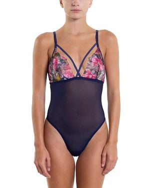 Hanky Panky Wildly Strappy Bodysuit - Blue