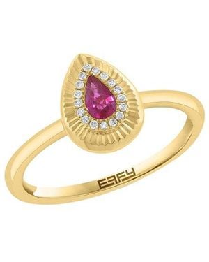 Effy Fine Jewelry 14K 0.26 Ct. Tw. Diamond & Ruby Ring - White