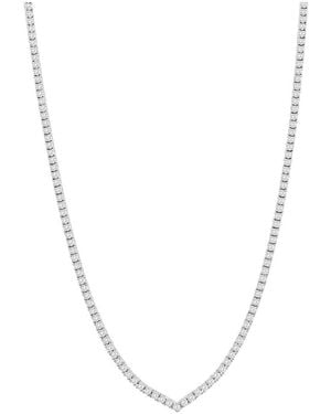 Jewels by Viomo 14K 10.48 Ct. Tw. Diamond & Sapphire Straight Line Tennis Necklace - White