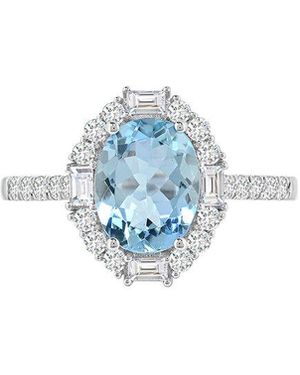Gemstones 14K 1.53 Ct. Tw. Aquamarine Statement Ring - Blue