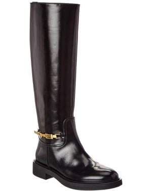 Gianvito Rossi Martine 20 Leather Knee-High Boot - Black