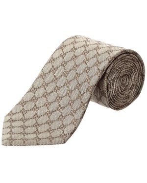 Gucci Gg Silk Tie - Natural