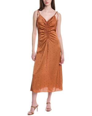 Sandro Woven Midi Dress - Brown