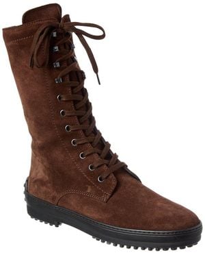 Tod's Gommino Suede Boot - Brown