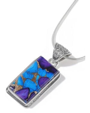 TIRAMISU Plated 11.50 Ct. Tw. Dahlia Statement Necklace - Blue