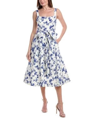 Carolina Herrera Scoop Neck Midi Dress - Blue