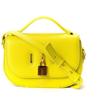 Tom Ford Green Leather Padlock Crossbody (authentic Pre-loved) - Yellow