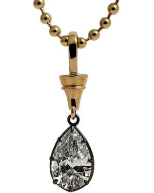 Prince Diamond & Jewelry 14K 3.58 Ct. Tw. Lab-Grown Diamond Pear Pendant - Metallic
