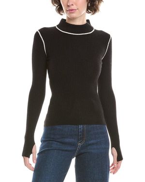 No Name Noname Fine Rib Mock Neck Cashmere Jumper - Black