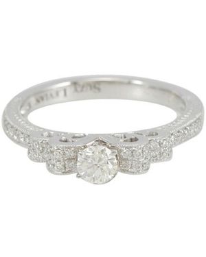 Suzy Levian Certified 18K 0.51 Ct. Tw. Diamond Halo Ring - White
